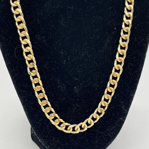 9MM Aluminum Gold Tone Mens Cuban Necklace Chain Lightweight Gift Box Included - Picture 4 of 6